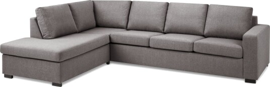 Crazy Limited Edition 4 seters Venstrevendt L formet Dyp Sjeselongsofa i Stoff   Grå