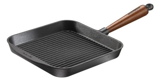 Skeppshult Traditional grillpanne firkantet med trehåndtak 25 cm