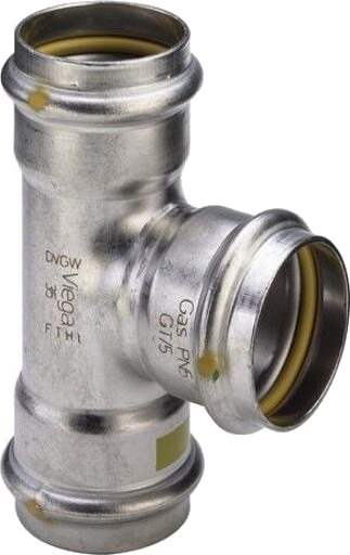 5 stk 22 mm Sanpress Inox G T-stykke 5 stk 22 mm Sanpress Inox G T-stykke
