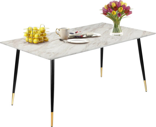 Oktoos Spisebord 120 cm - Grå/Hvit/Svart/Guld