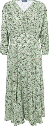 Polo Ralph Lauren Paisley Crepe Smocked Dress   2045 PAISLEY GREE   36