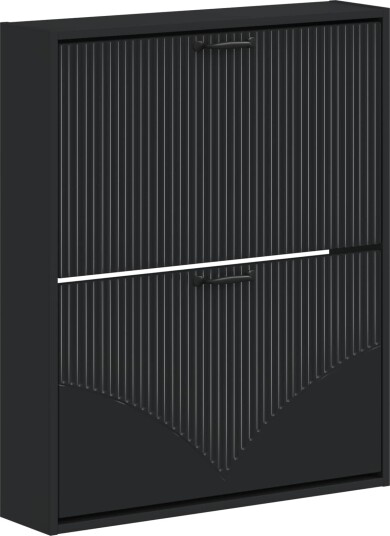 vidaXL Vegghengt skoskap HOORN 71 x 17 x 86 cm Konstruert tre Svart