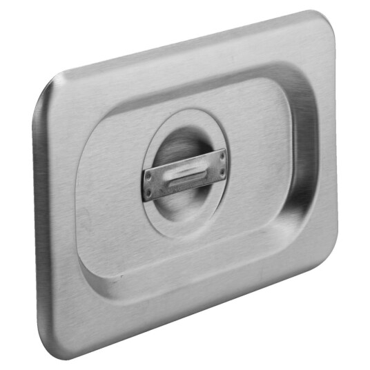 PULSIVA Kantinelokk GN 1/9 Profi uten hull for skje 1/9; Størrelse GN 1/9, 17.6x10.8 cm (LxB); Stålgrå