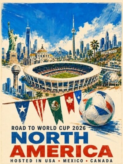 Plakat Veien til World Cup 2026 Nord Amerika