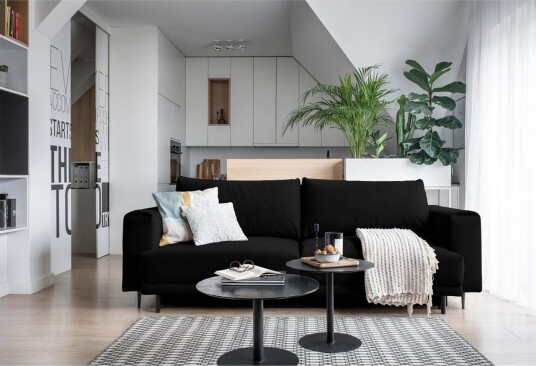Sofa Eltap Dalia 248x84x95 cm Velvetmat 10 svart