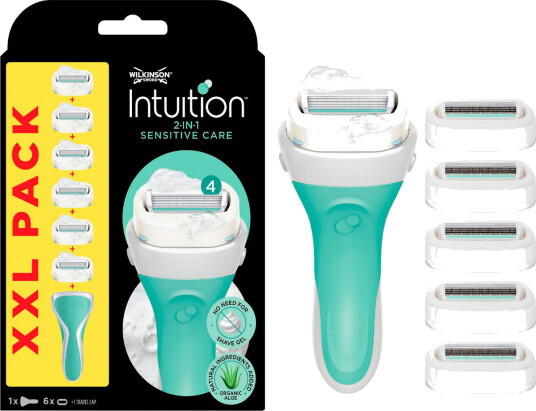 Wilkinson Sword Woman Barberskraber Intuition Sensitive Care + 6 Barberblad Wilkinson Sword Woman Barberskraber Intuition Sensitive Care + 6 Barberblad