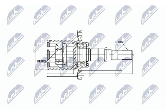 Nty Drivknute drivaksel NTY NPW NS 045