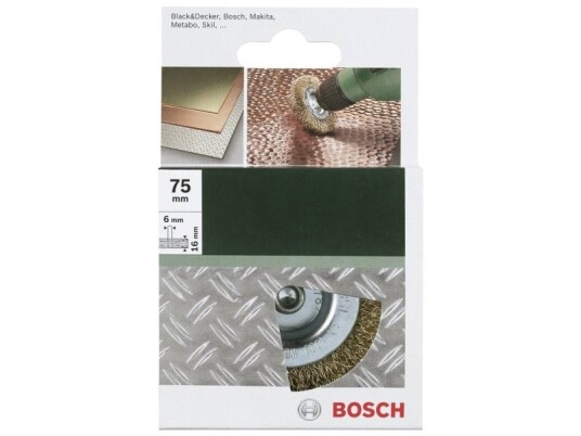 Bosch Koppbørste Bølget Messing 75x6mm Bosch Koppbørste Bølget Messing 75x6mm