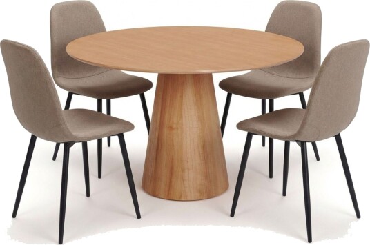 Siena spisegruppe rund 110 cm eik med 4 Nibe spisestoler - Eik