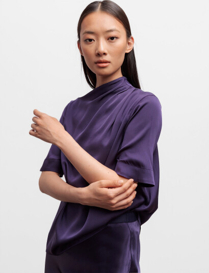 Ahlvar Gallery Lima Silk Tee - Purple - XS