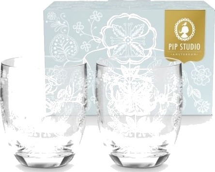 Pip Studio S/2 Water Glass Flwr 280Ml Pip Studio S/2 Water Glass Flwr 280Ml