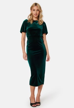 Bubbleroom Occasion Irse Velvet Midi dress Dark green 42