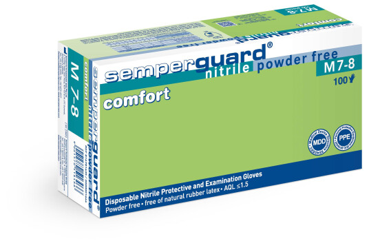 Semperguard M7 8 Comfort Engangshanske nitril pudderfri S 100 stk Klær Semperguard M7 8 Comfort Engangshanske nitril pudderfri S 100 stk Klær