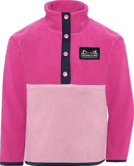 Didriksons Fleeceskjorte Monte Kids' Half Button Rosa