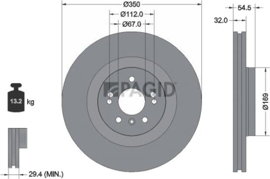 PAGID 54507NHC Bremseskive PAGID 54507NHC Bremseskive