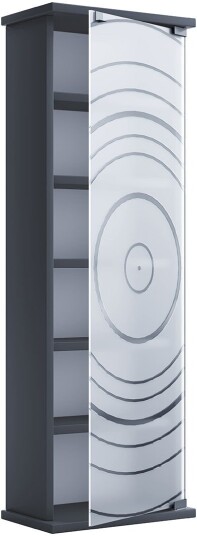 TilanoM vitrineskap CD DVD 6 hyller 1 dør antracitt.
