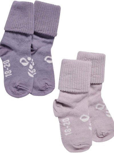 Hummel Hmlmini 2 pack sokker i ull Gray Ridge/Cloud Gray (24/27) 24/27