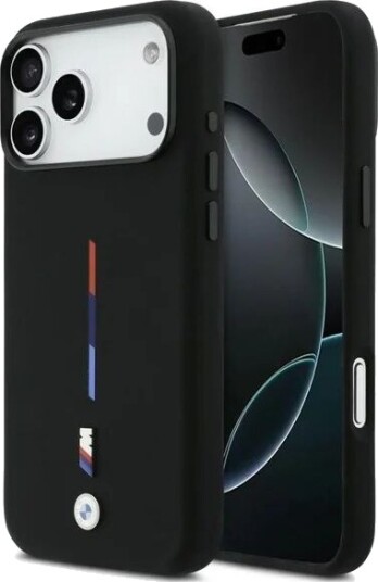 BMW M Silicon Tricolor Line MagSafe Case for iPhone 17 Pro Max Black BMW M Silicon Tricolor Line MagSafe Case for iPhone 17 Pro Max Black