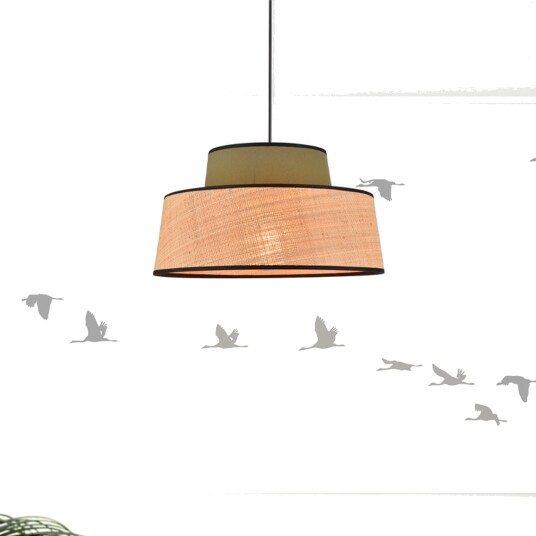 Hengelampe COREP Mallorca dimmbar Beige Stue Stoff / Tekstil 21 Beige