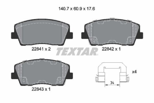 Bremseklosser TEXTAR 2284101 Bremseklosser TEXTAR 2284101