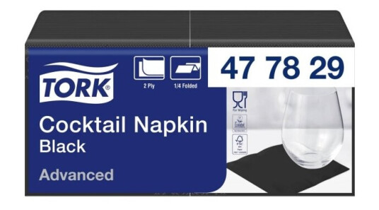 Serviet Tork Advanced 24X24 Cm 2-Lag Sort,12 Pk X 200 Stk