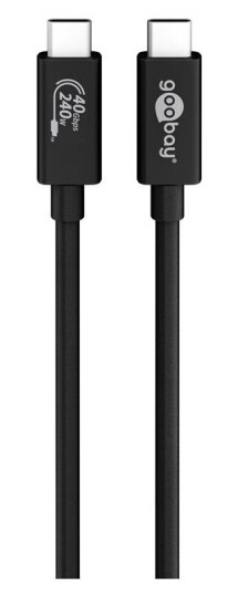 Goobay USB-C kabel 240W USB4 Gen 3x2 PD - 0,7m - Svart