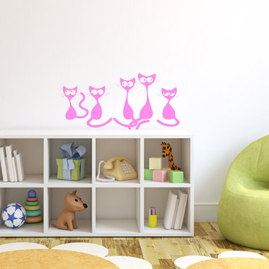 Katte wallsticker av Anline Ruby, 52x27 cm