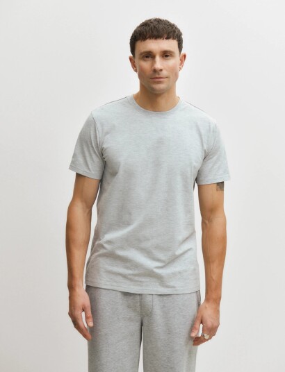 Enkel Studio O Neck Tee 2 Pack Esoscar   Grey   XXL