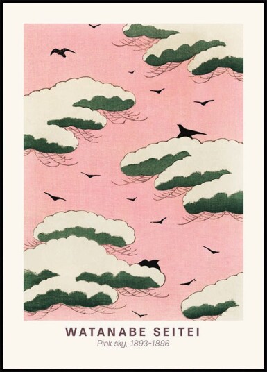 Pink Sky Japanese Watanabe Seitei Plakat Plakat / 40x50cm