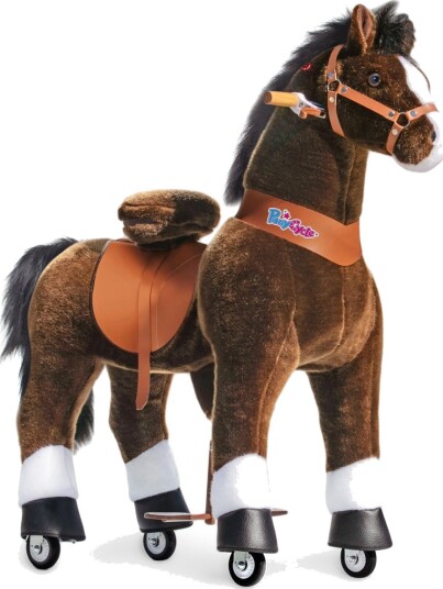 PonyCycle Ri Selv Hest mørkebrun m. hvitt bliss M/L