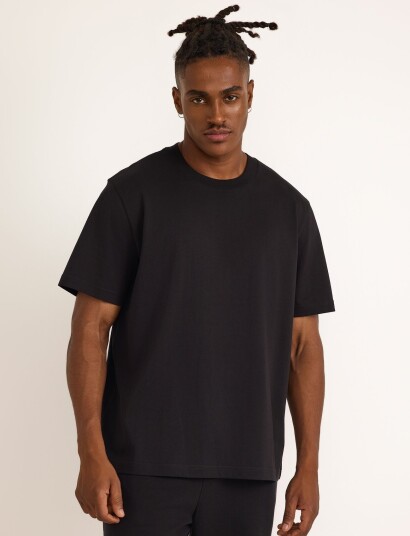 Organic Basics True Heavy Boxy Fit Tee Black XL