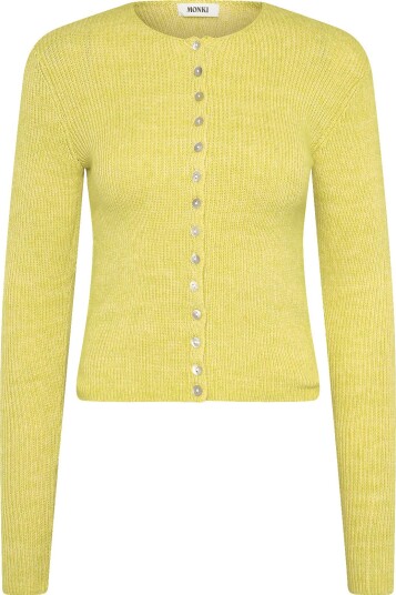 Monki Knitted Cable Cardigan YELLOW LIGHT XL