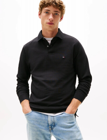 Tommy Hilfiger 1985 Regular Ls Polo - Black - M Tommy Hilfiger 1985 Regular Ls Polo - Black - M