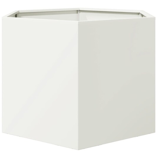 Plantekasse hvit sekskantet 69x60x45 cm stål