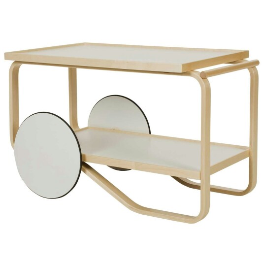 Artek 901 Serveringsvogn Bjørk / Hvitt Laminat