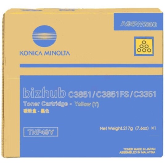 Konica Minolta A95W250 Konica Minolta TNP-49 Y Tonerkassett Gul Konica Minolta A95W250 Konica Minolta TNP-49 Y Tonerkassett Gul