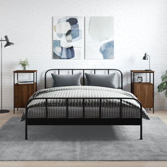 Nattbord 2 stk brun eik 41x31x80 cm konstruert tre 8720845938918