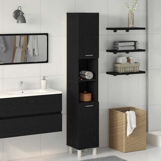 Badekabinett Svart Eik 30x30x179 cm Bygget av Tre Badekabinett Svart Eik 30x30x179 cm Bygget av Tre