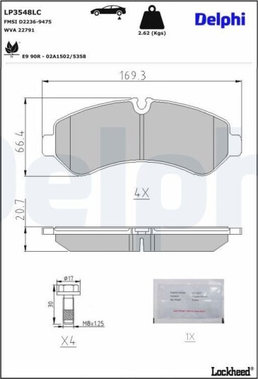 DELPHI LP3548LC Bremseklosser DELPHI LP3548LC Bremseklosser