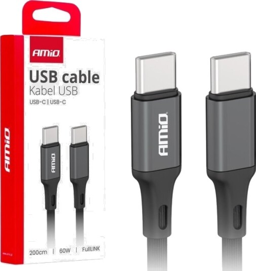 Usb-Kabel Amio Usb-C Til Usb-C 2 M Svart