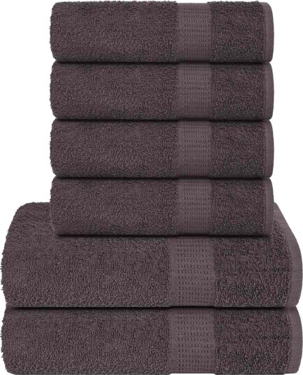 vidaXL 6 delers håndklesett FROGN antrasitt 360 gsm vidaXL 6 delers håndklesett FROGN antrasitt 360 gsm