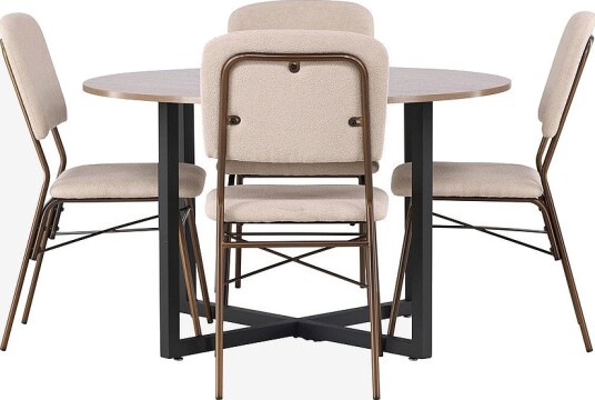 Venture Home Spisegruppe Durango med 4 stk stoler Seda Brun Venture Home Spisegruppe Durango med 4 stk stoler Seda Brun
