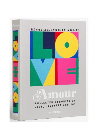 PRINTWORKS Embroidered Photo Album Amour Grey ONE SIZE