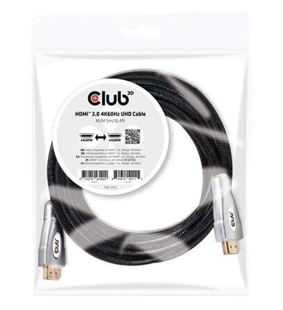 Club 3D HDMI 2.0 5m Kabel med Ethernet - Gold, High Speed, 4K Støtte Club 3D HDMI 2.0 5m Kabel med Ethernet - Gold, High Speed, 4K Støtte