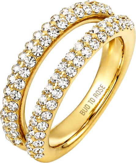 Bud To Rose Iris Ring Clear/Gold   Gold   ONE SIZE