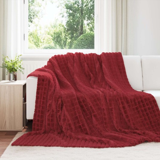 vidaXL Kastepledd 6 pcs Bordeaux Rød 270 x 240 cm Fleece