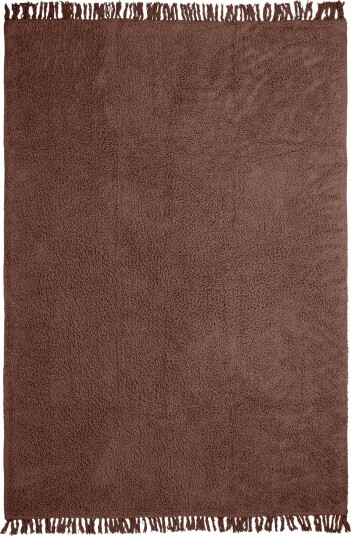 Ryetepper Alba Natural Cotton Shaggy brun Størrelse: 80 x 250 cm