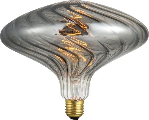 Spl E27 4W XXL Flex Ufo filamentpære   100lm dimbar røykfarget glass 2200K   Dimbar : Dimbar Kulør : Ekstra varm
