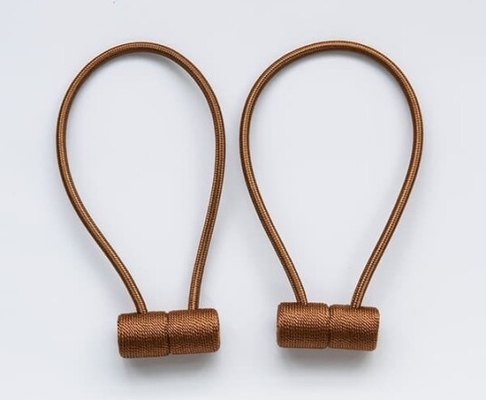 Magnetiske gardinbånd vindusgardinholdere uten boring dekorative tauholdere sett med 2 LightBrown