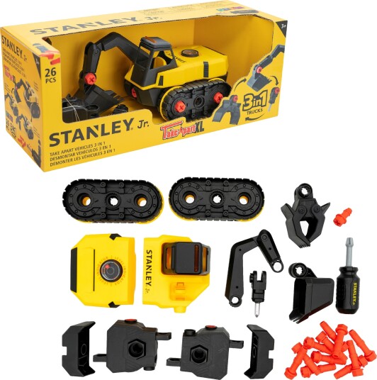 Stanley Jr. 3-in-1 Lekesett Gravemaskin Gul Stanley Jr. 3-in-1 Lekesett Gravemaskin Gul